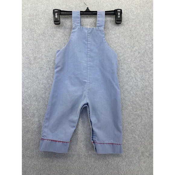 Thomas Baby Girl's Coverall Large Vintage Blue Lamb Patch Snap Button bottom - Picture 2 of 14
